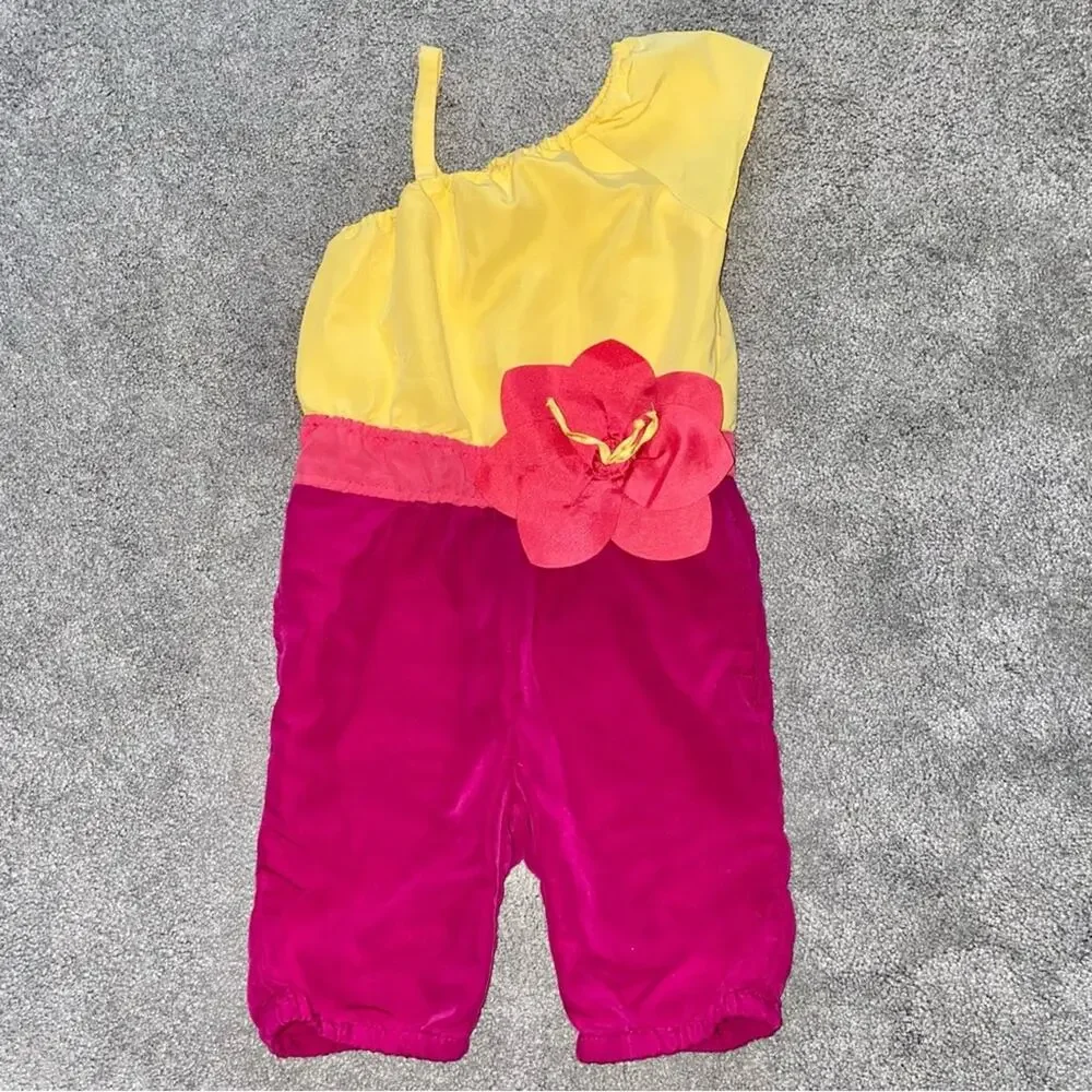 18/24m GAP Baby Girls Colorblock One Shoulder Summer Romper One Piece Outfit